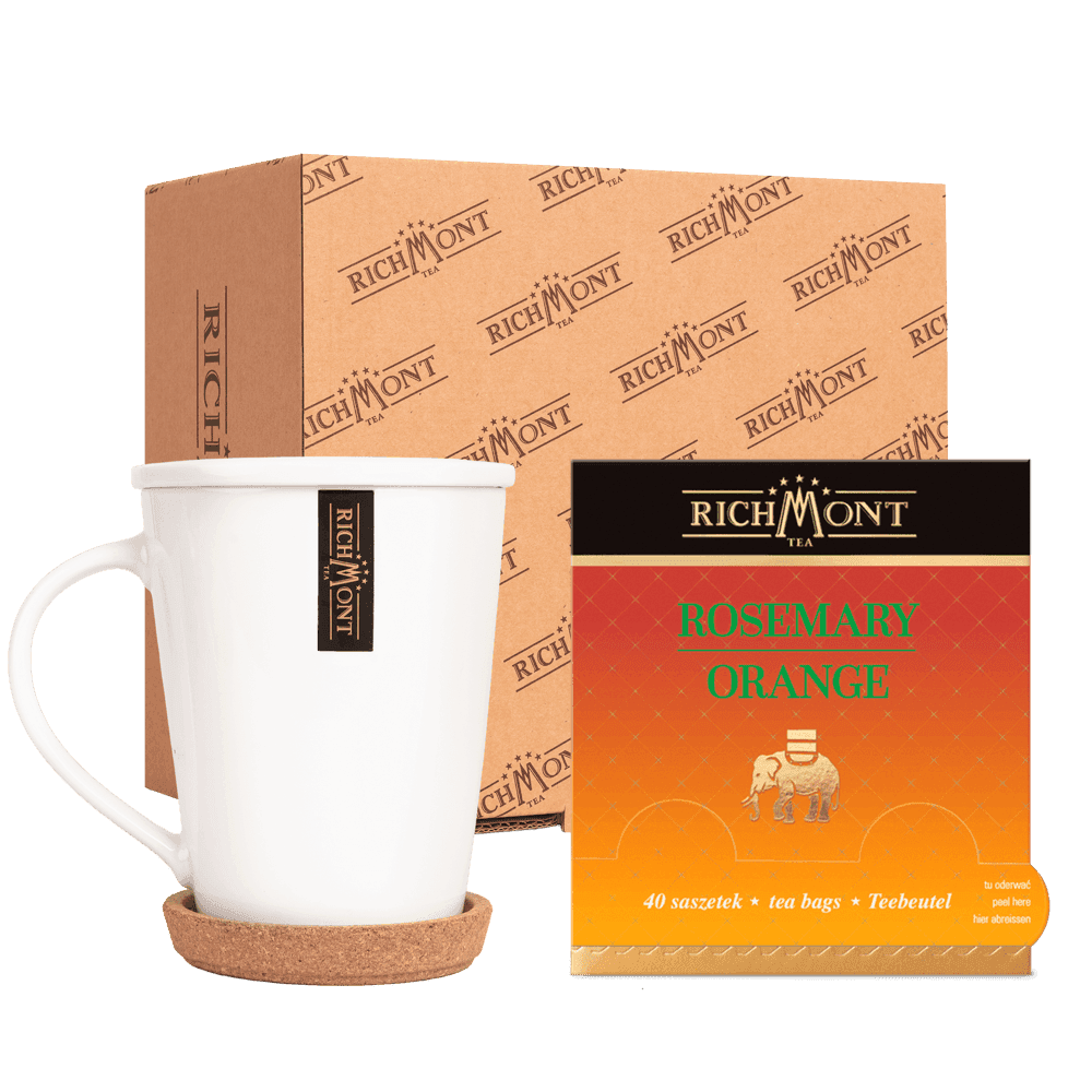 Herbatka Richmont Rosemary Orange 40 Saszetek z Zestawem do Celebracji Herbaty Richmont