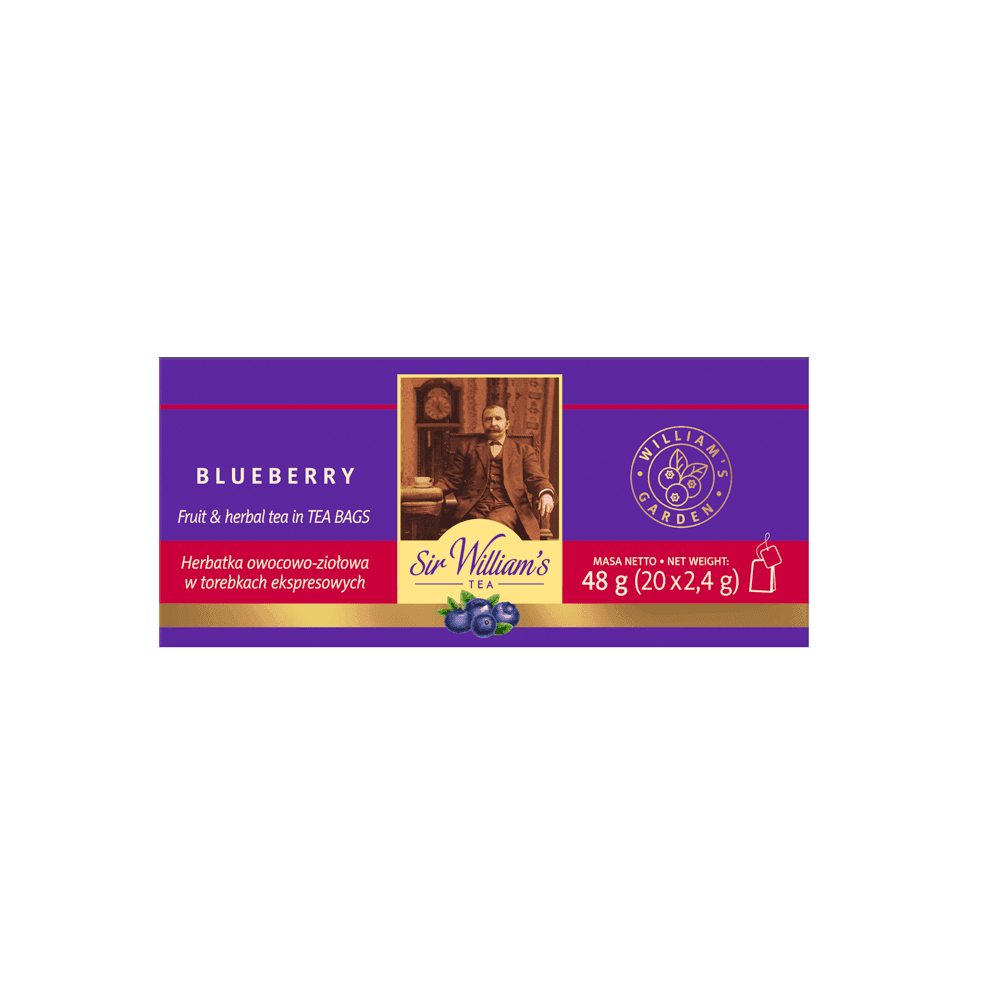 Owocowo-Ziołowa Herbatka Sir William's Tea Blueberry 20 Saszetek