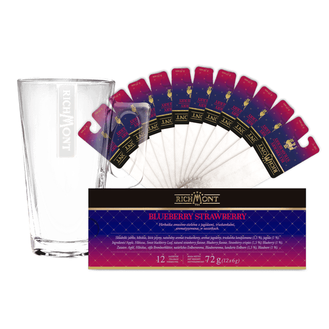 Zestaw Richmont Blueberry Strawberry 12 Saszetek + Szklanka Richmont Hot