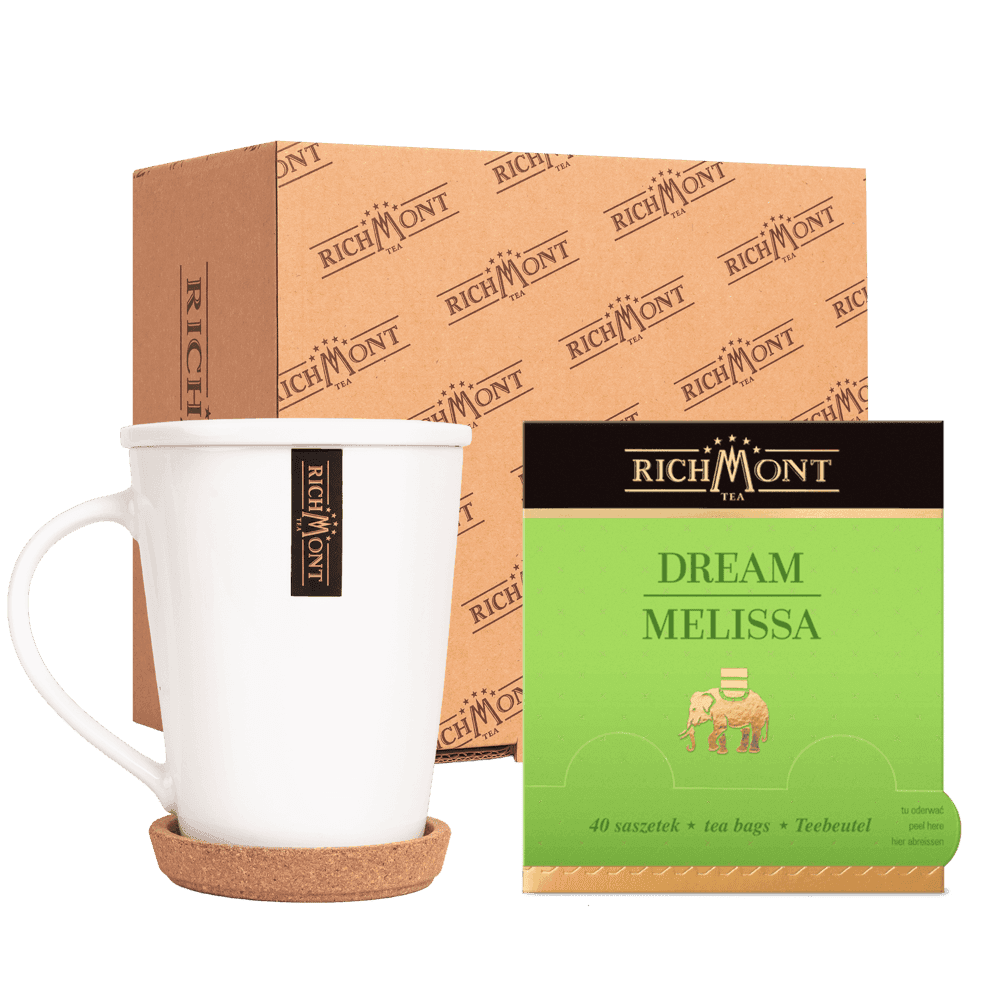 Herbata Richmont Dream Melissa 40 Saszetek z Zestawem do Celebracji Herbaty Richmont