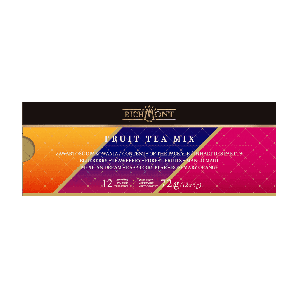 Herbata Richmont Mix Fruit 12 Saszetek z Zestawem do Celebracji Herbaty Richmont