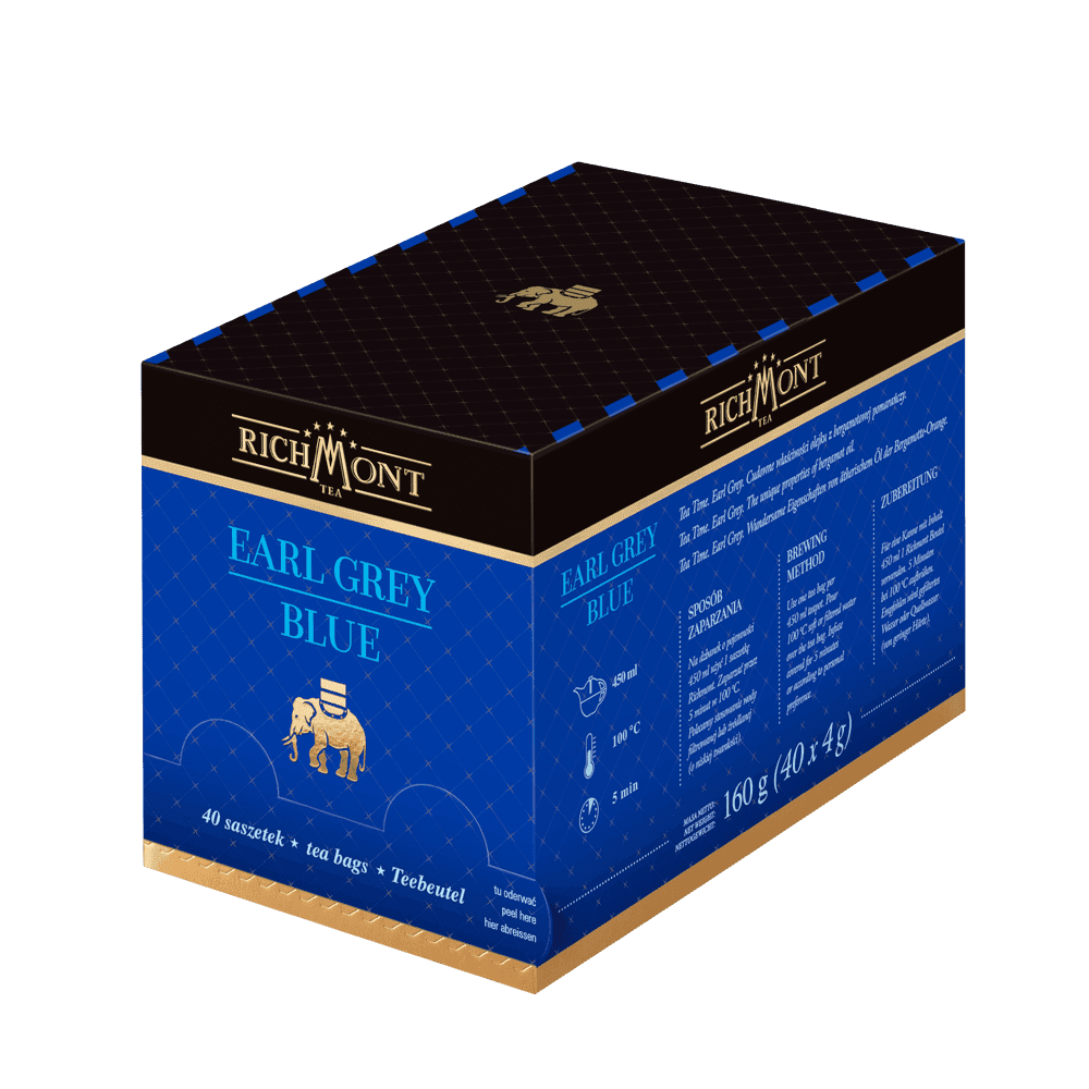 Herbata Richmont Earl Grey Blue 40 Saszetek z Zestawem do Celebracji Herbaty Richmont