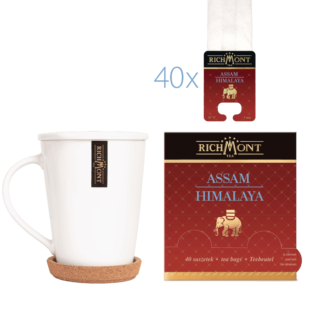 Herbata Richmont Assam Himalaya 40 Saszetek z Zestawem do Celebracji Herbaty Richmont
