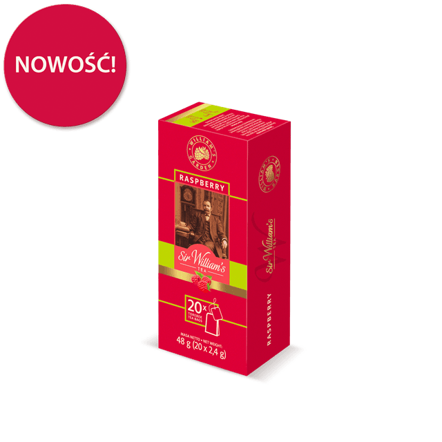 Owocowo-Ziołowa Herbatka Sir William’s Tea Raspberry 20 Saszetek