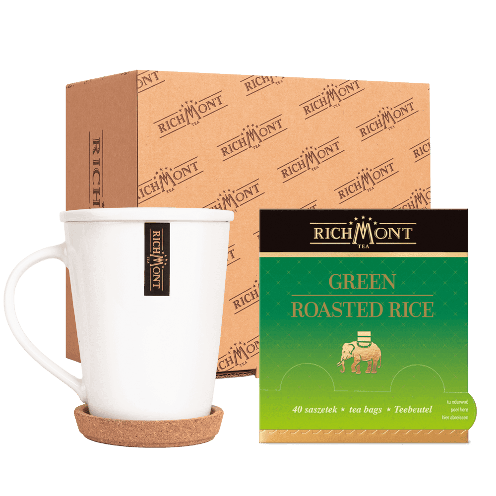 Herbata Richmont Green Roasted Rice 40 Saszetek z Zestawem do Celebracji Herbaty Richmont