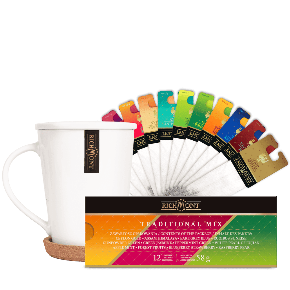 Herbata Richmont Mix Traditional 12 Saszetek z Zestawem do Celebracji Herbaty Richmont