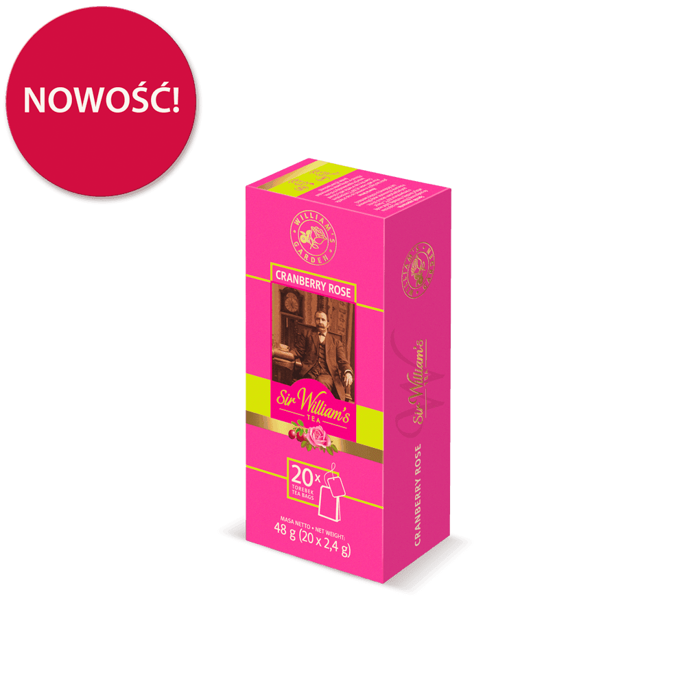 Owocowo-Ziołowa Herbatka Sir William’s Tea Cranberry Rose 20 Saszetek