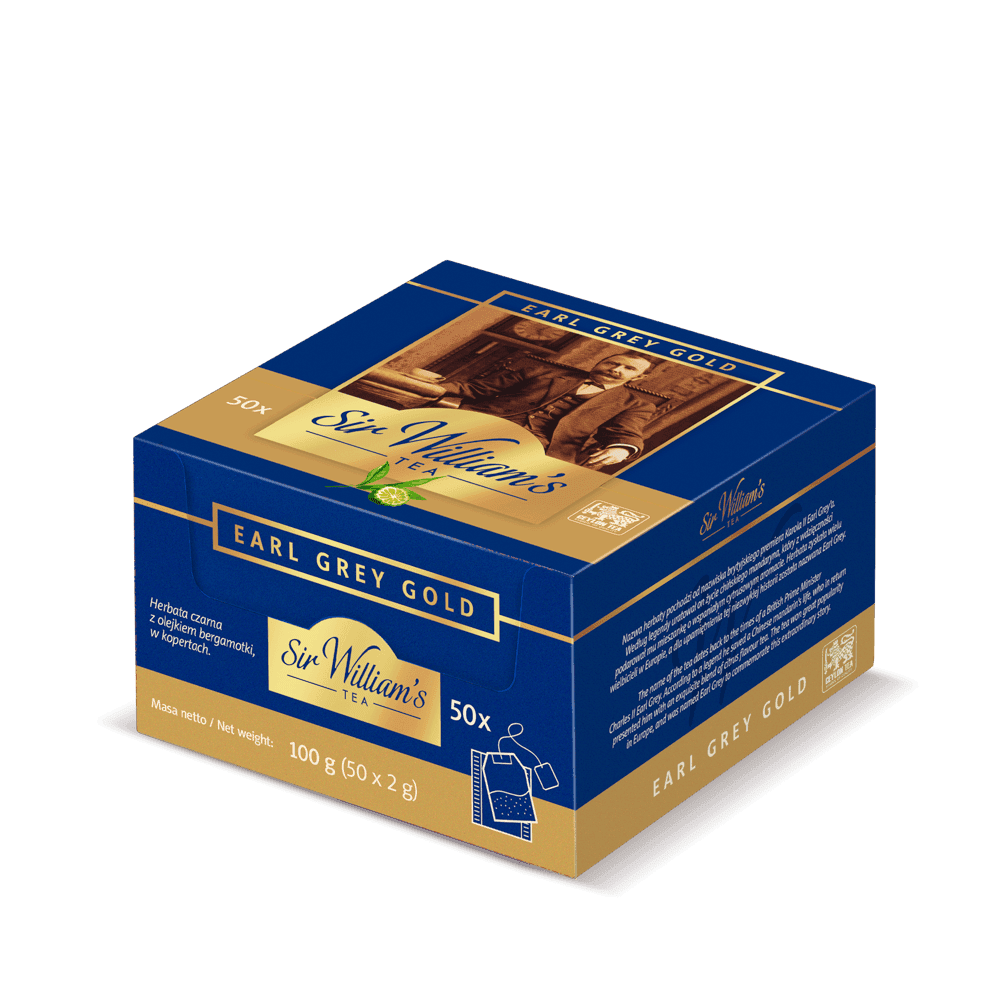 Czarna Herbata Sir William’s Tea Earl Grey Gold 50 saszetek 