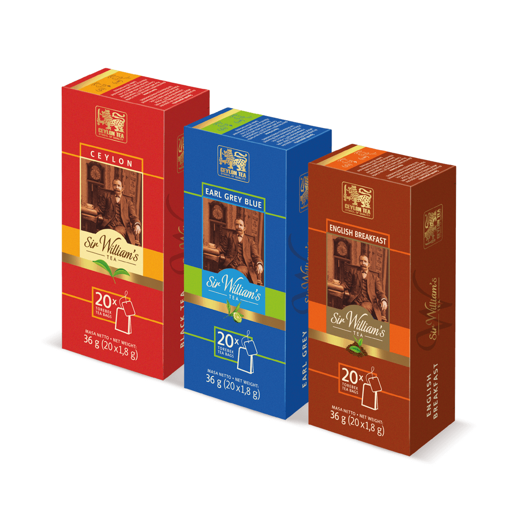 ZESTAW PREZENTOWY 3×20 SASZETEK SIR WILLIAM’S TEA KOMPOZYCJA HERBAT CZARNYCH