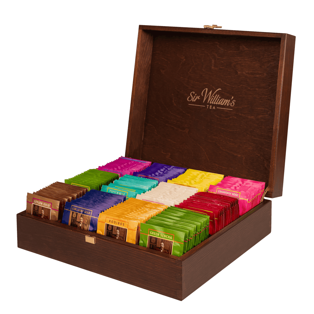 DREWNIANA SKRZYNKA 180 HERBAT SIR WILLIAM’S TEA