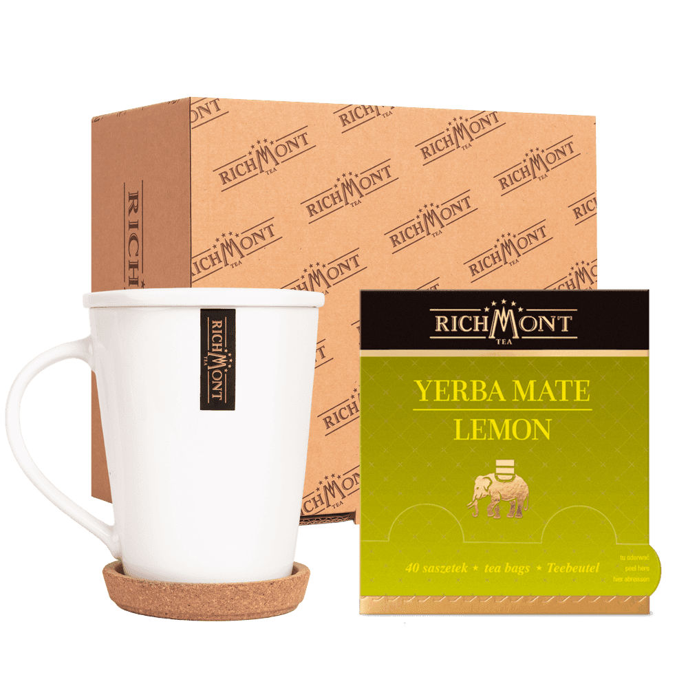 Herbata Richmont Yerba Mate Lemon 40 Saszetek z Zestawem do Celebracji Herbaty Richmont