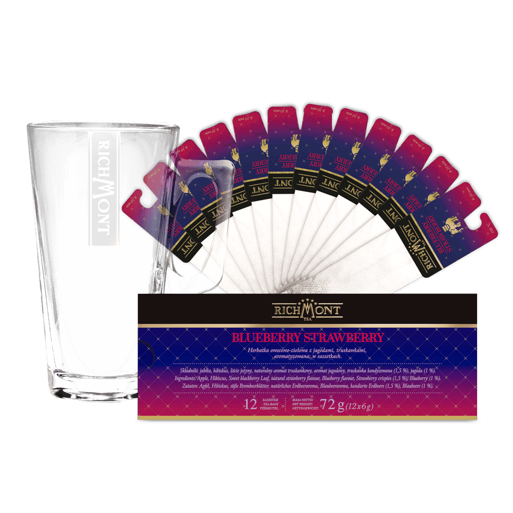 Zestaw Richmont Blueberry Strawberry 12 Saszetek + Szklanka Richmont Hot