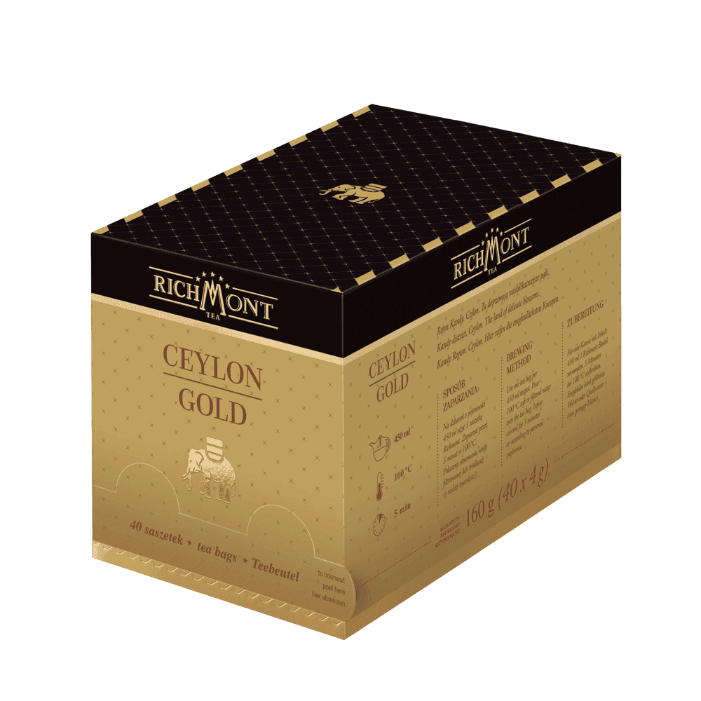Herbata Richmont Ceylon Gold 40 Saszetek z Zestawem do Celebracji Herbaty Richmont