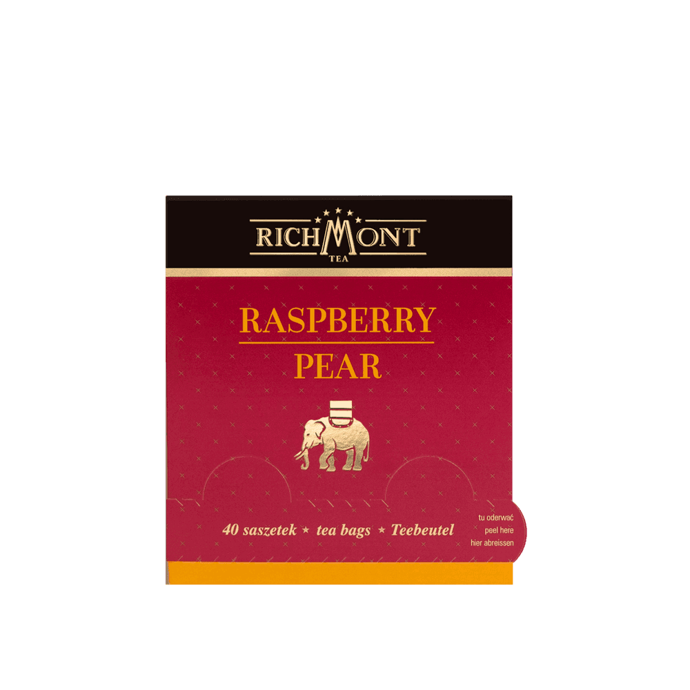 Herbatka Richmont Raspberry Pear 40 Saszetek z Zestawem do Celebracji Herbaty Richmont