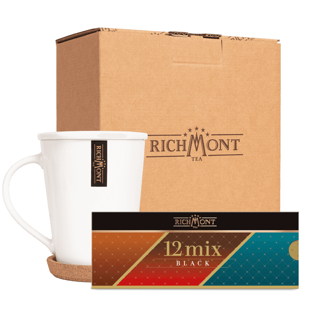 Herbata Richmont Mix Czarnych Herbat 12 Saszetek z Zestawem do Celebracji Herbaty Richmont