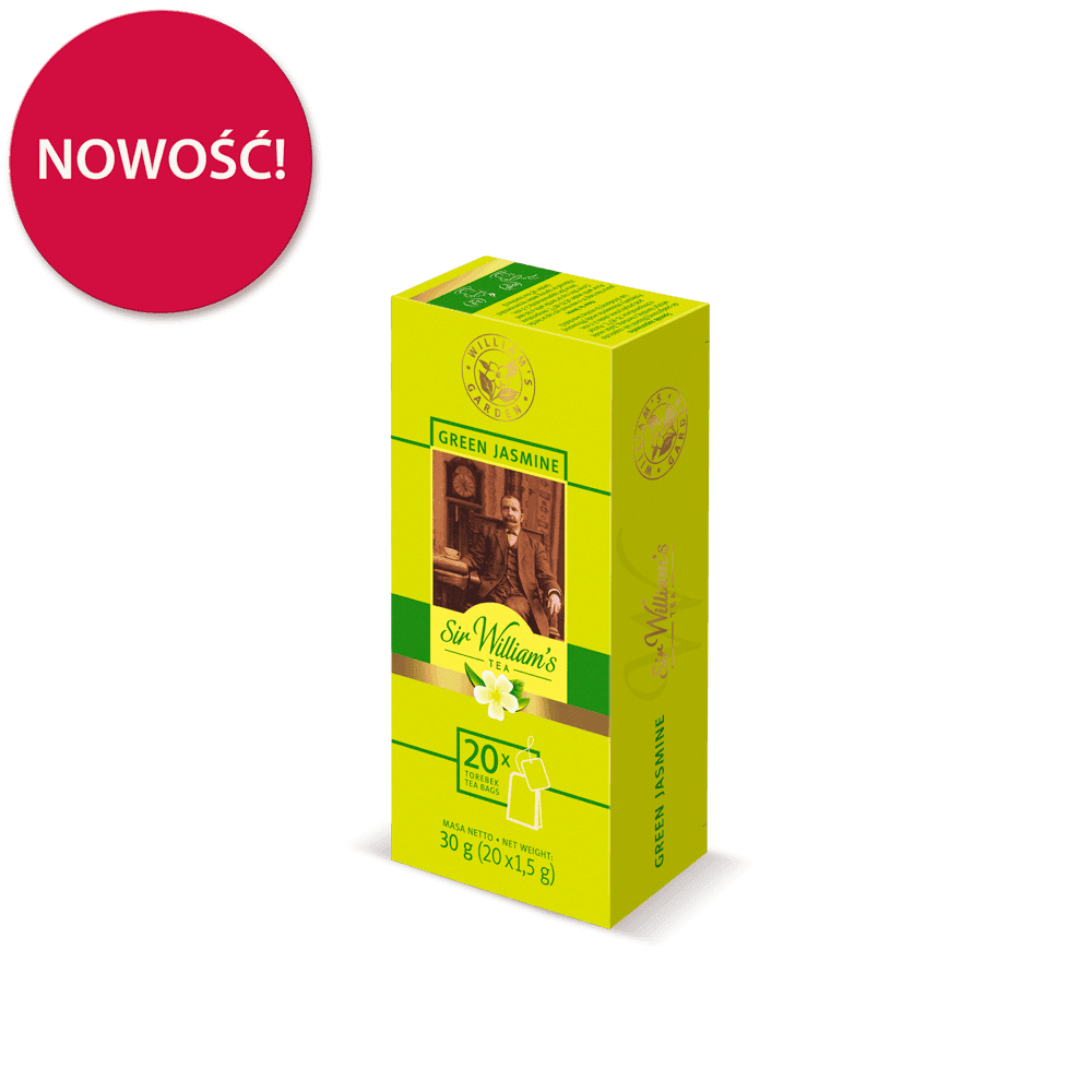 Pakiet 6x Zielona Herbata Jaśminowa Sir William's Tea Green Jasmine 20 Saszetek