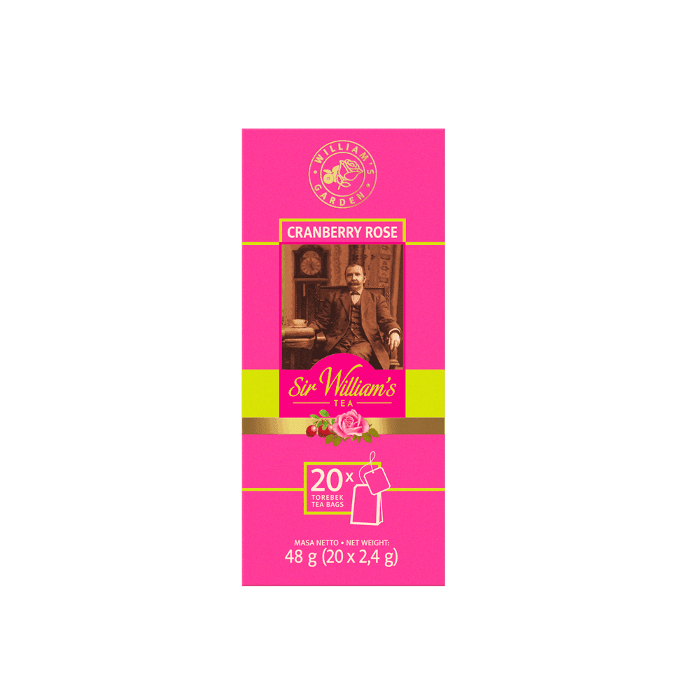 Owocowo-Ziołowa Herbatka Sir William’s Tea Cranberry Rose 20 Saszetek