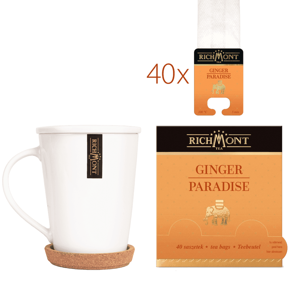 Herbatka Richmont Ginger Paradise 40 Saszetek z Zestawem do Celebracji Herbaty Richmont