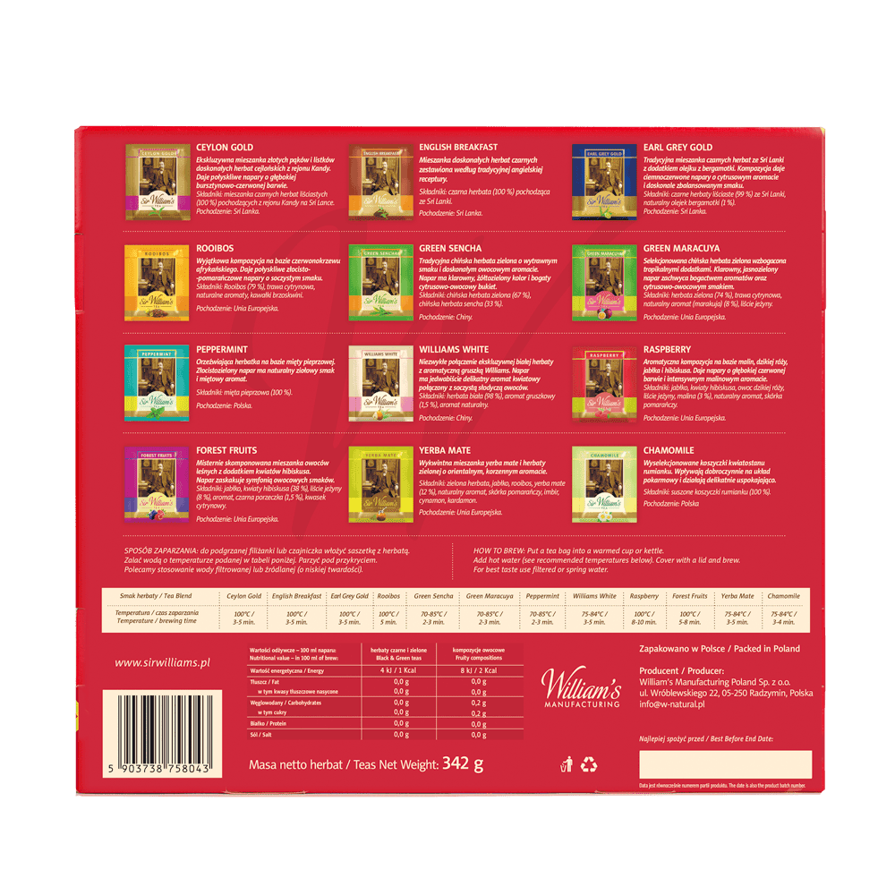 TEKTUROWY PREZENTER 180 HERBAT SIR WILLIAM’S TEA