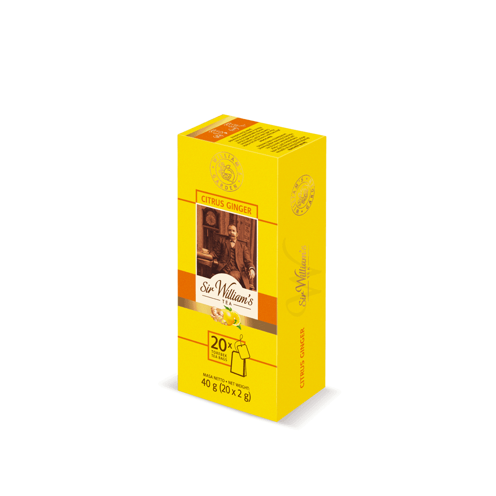 Owocowo-ziołowa Herbatka Sir William's Tea Citrus Ginger 20 Saszetek