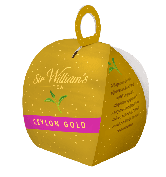Herbata czarna Sir William’s Tea Ceylon Gold 15 saszetek w opakowaniu prezentowym „bombka”