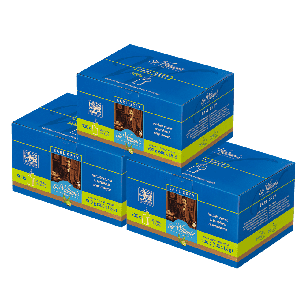 Pakiet 3 X Herbata Sir William's Earl Grey 500 Saszetek