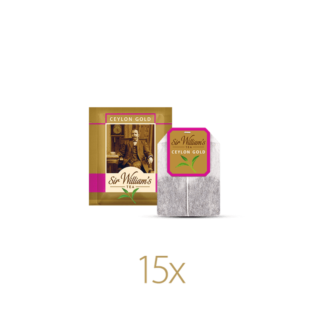 Herbata czarna Sir William’s Tea Ceylon Gold 15 saszetek w opakowaniu prezentowym „bombka”