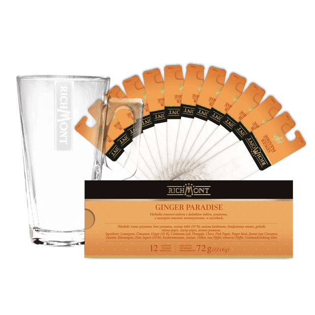Zestaw Richmont Ginger Paradise 12 Saszetek + Szklanka Richmont Hot