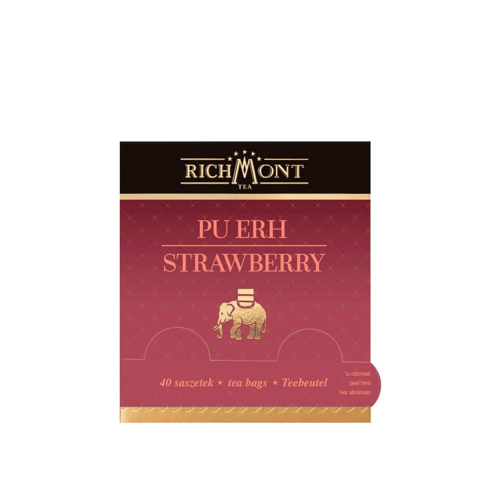 Herbata Richmont Pu-Erh Strawberry 40 Saszetek z Zestawem do Celebracji Herbaty Richmont
