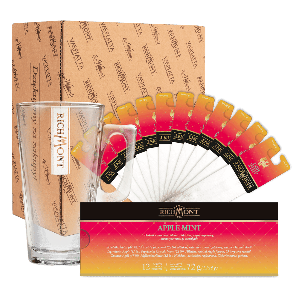 Zestaw Richmont Apple Mint 12 Saszetek + Szklanka Richmont Hot