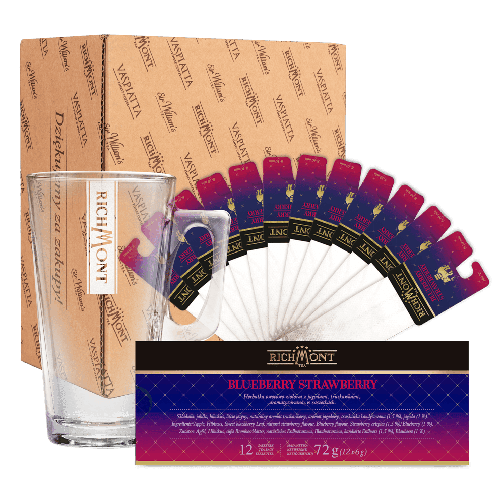Zestaw Richmont Blueberry Strawberry 12 Saszetek + Szklanka Richmont Hot