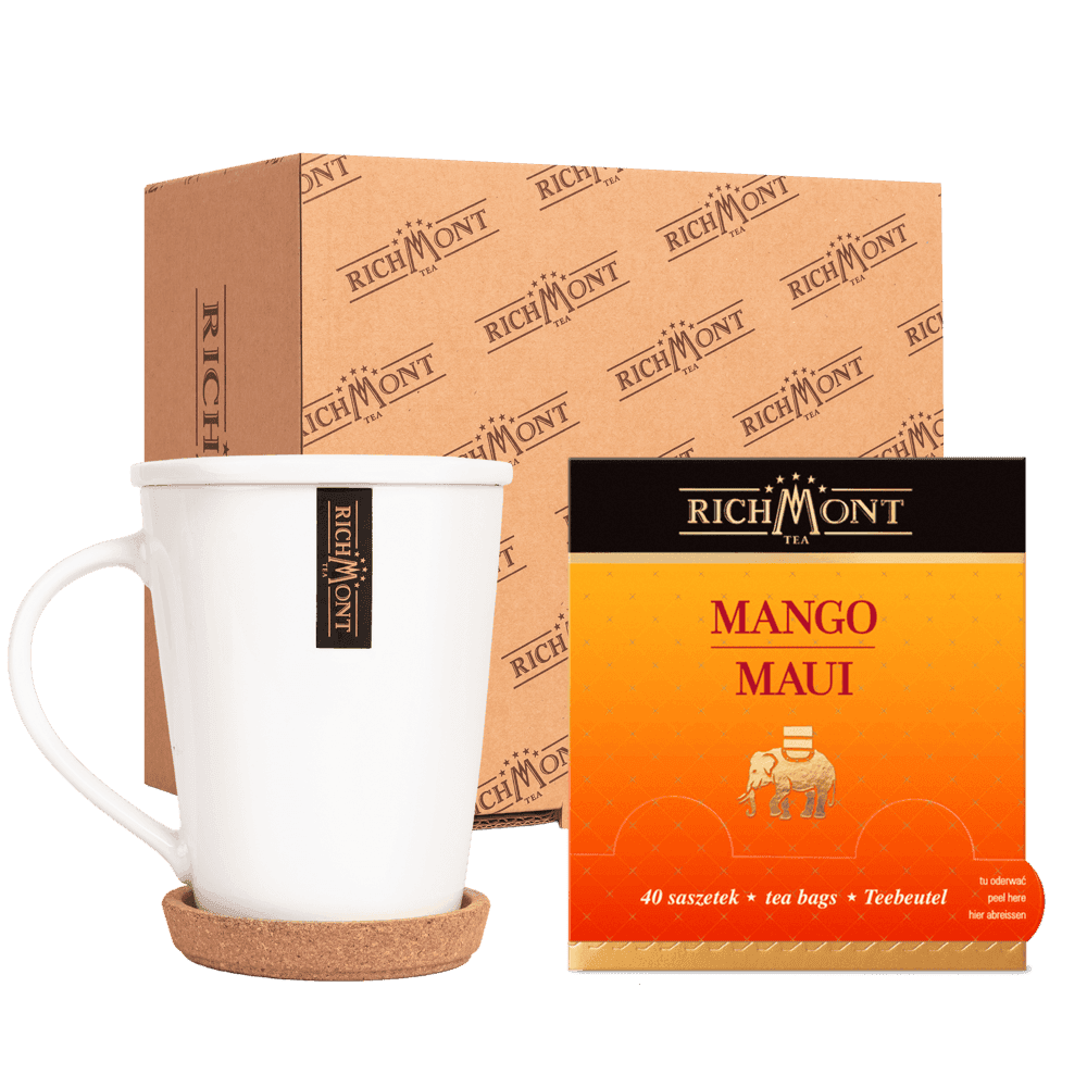 Herbatka Richmont Mango Maui 40 Saszetek z Zestawem do Celebracji Herbaty Richmont