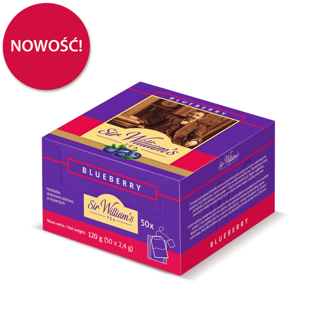 Owocowa Herbata Sir William's Tea Blueberry 50 Saszetek