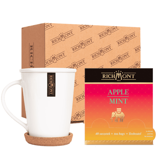 Herbatka Richmont Apple Mint 40 Saszetek z Zestawem do Celebracji Herbaty Richmont
