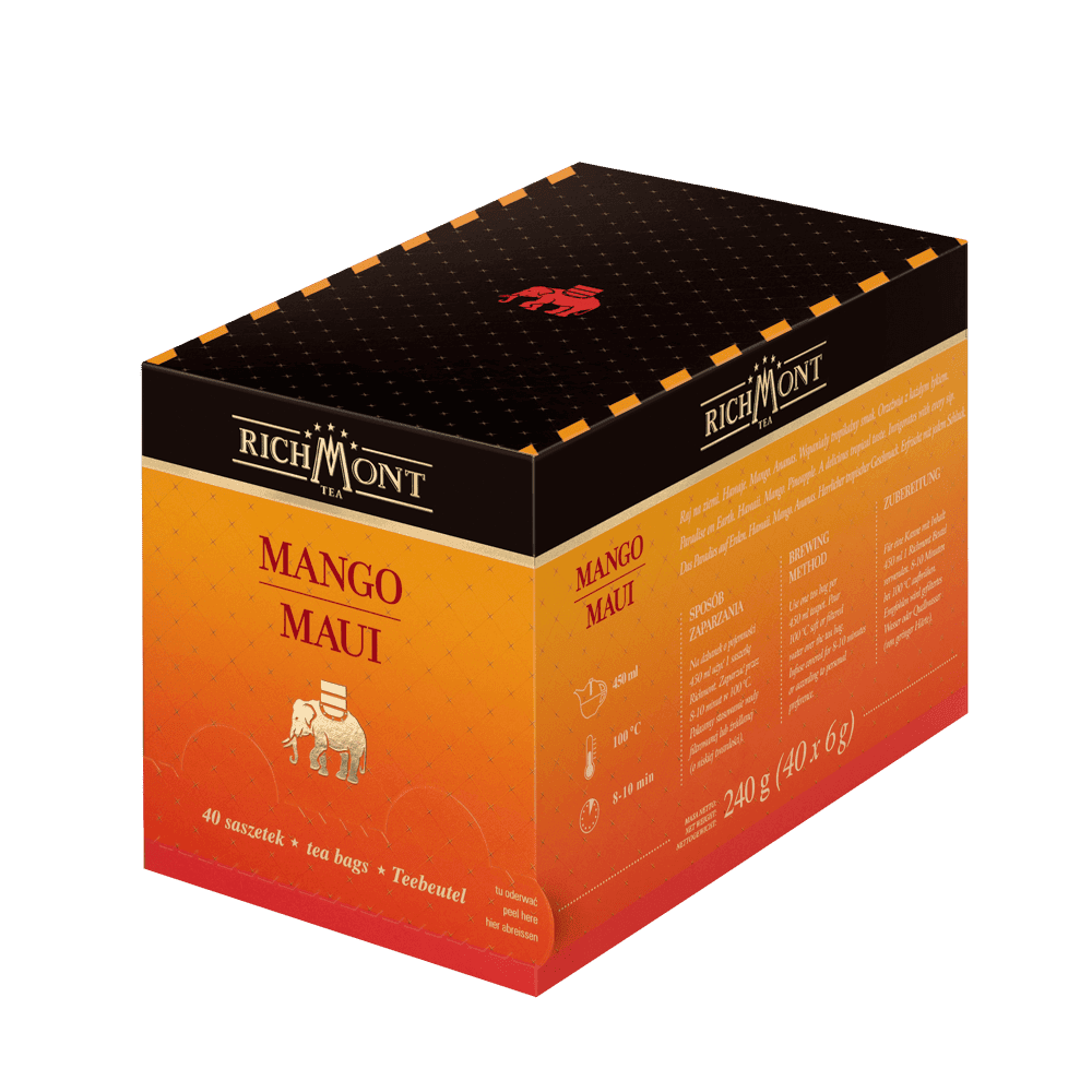 Herbatka Richmont Mango Maui 40 Saszetek z Zestawem do Celebracji Herbaty Richmont