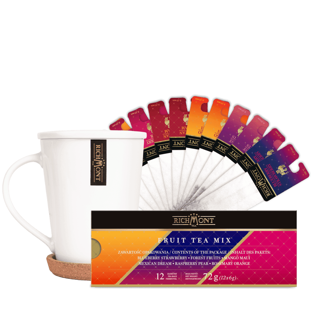 Herbata Richmont Mix Fruit 12 Saszetek z Zestawem do Celebracji Herbaty Richmont