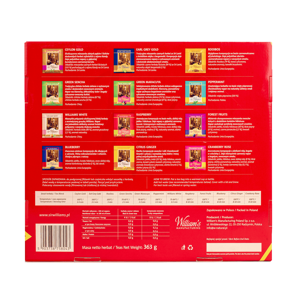 TEKTUROWY PREZENTER 180 HERBAT SIR WILLIAM’S TEA