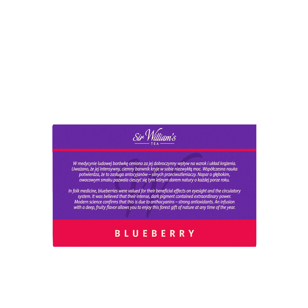Owocowa Herbata Sir William's Tea Blueberry 50 Saszetek
