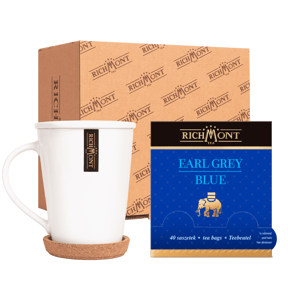 Herbata Richmont Earl Grey Blue 40 Saszetek z Zestawem do Celebracji Herbaty Richmont