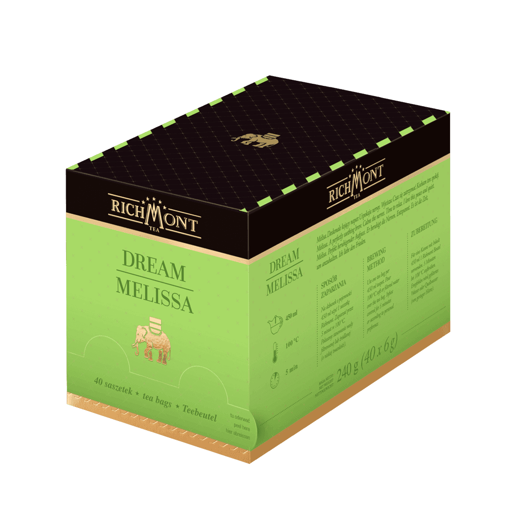 Herbata Richmont Dream Melissa 40 Saszetek z Zestawem do Celebracji Herbaty Richmont