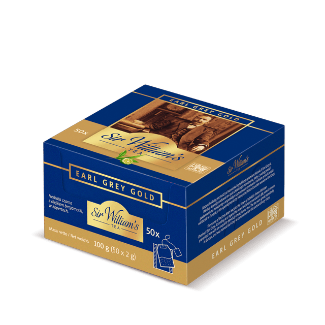 Czarna Herbata Sir William’s Tea Earl Grey Gold 50 saszetek 