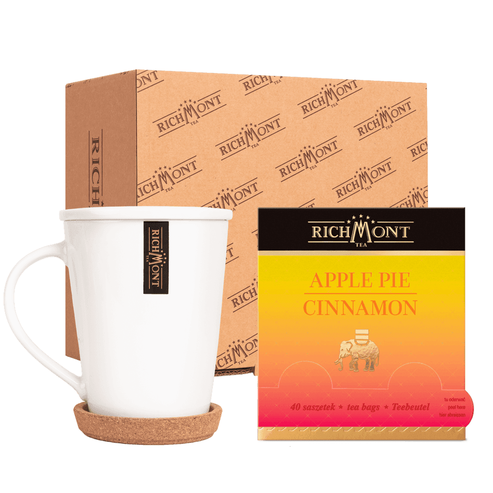 Herbatka Richmont Apple Pie Cinnamon 40 saszetek z Zestawem do Celebracji Herbaty Richmont