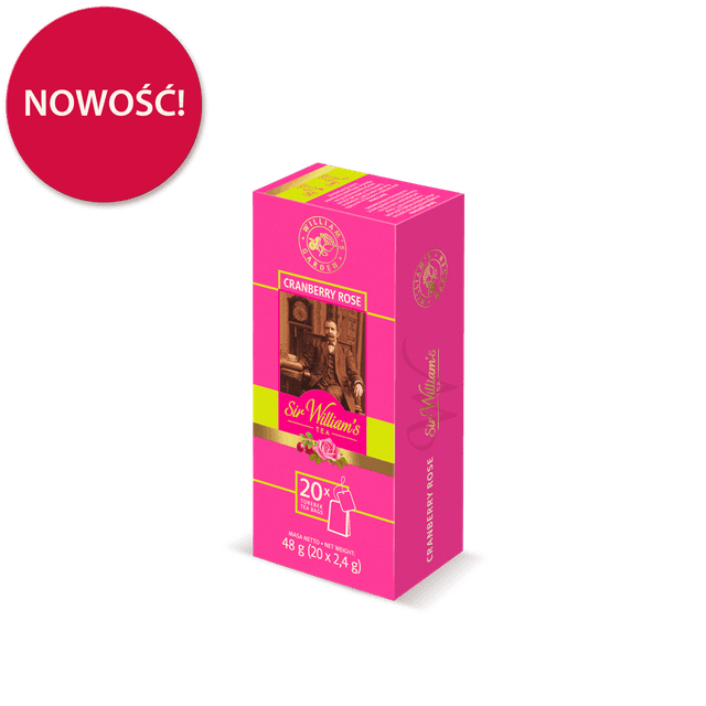 Owocowo-Ziołowa Herbatka Sir William’s Tea Cranberry Rose 20 Saszetek