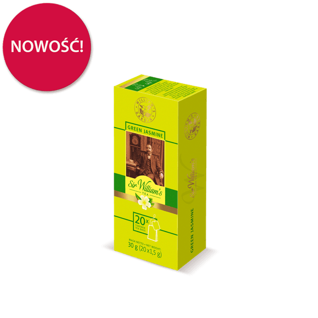Zielona Herbata Jaśminowa Sir William's Tea Green Jasmine 20 Saszetek