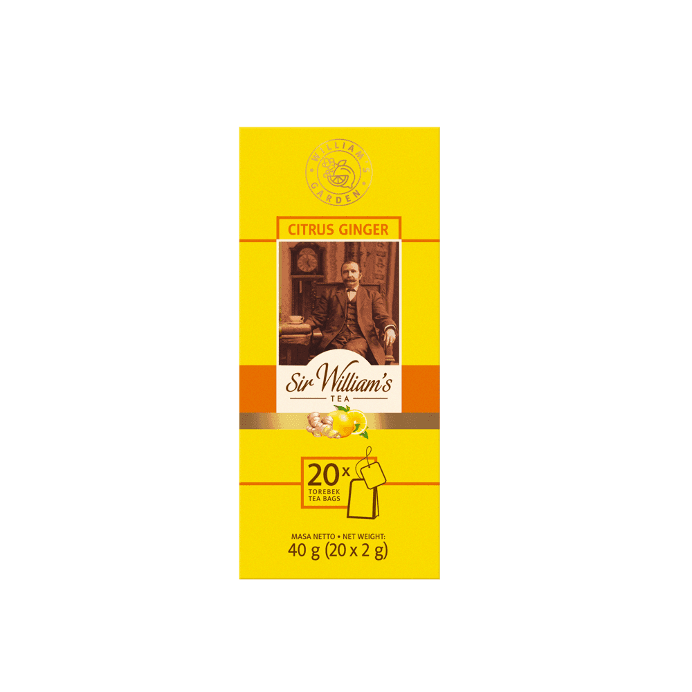 Owocowo-ziołowa Herbatka Sir William's Tea Citrus Ginger 20 Saszetek
