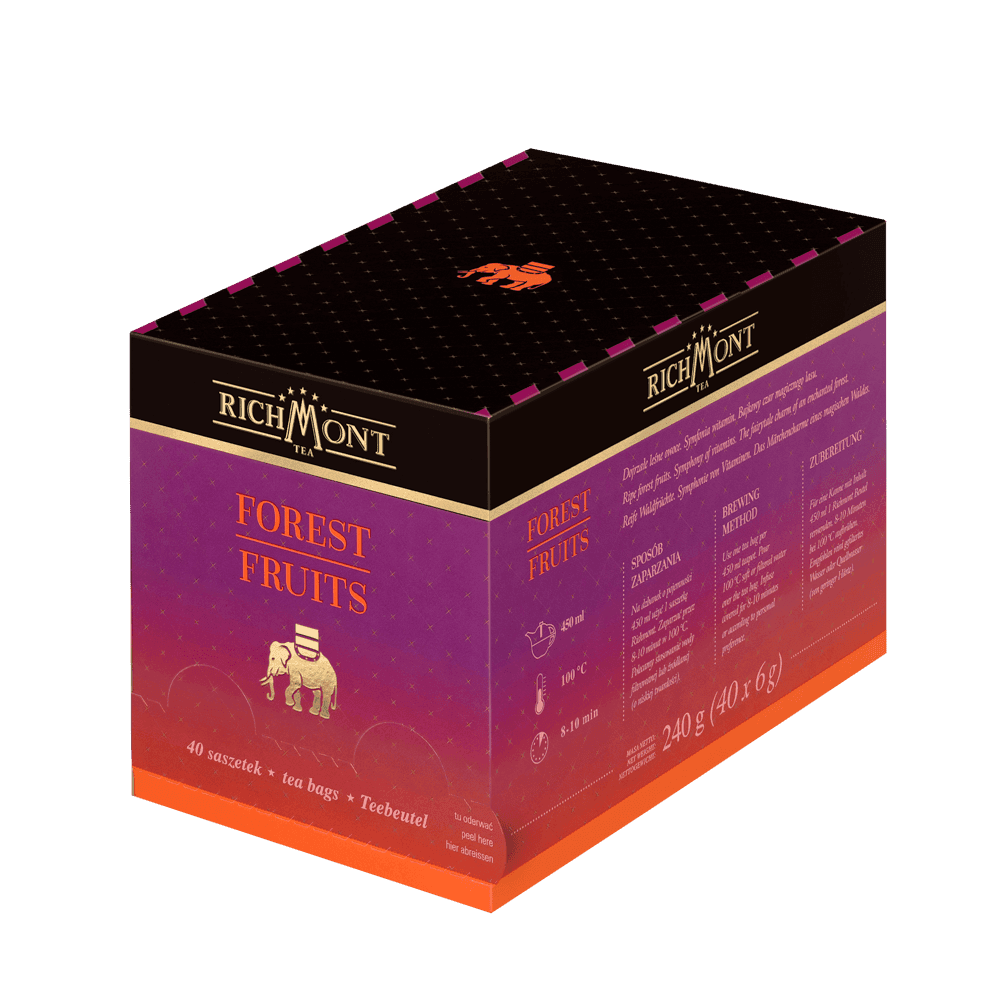 Herbatka Richmont Forest Fruits 40 Saszetek z Zestawem do Celebracji Herbaty Richmont