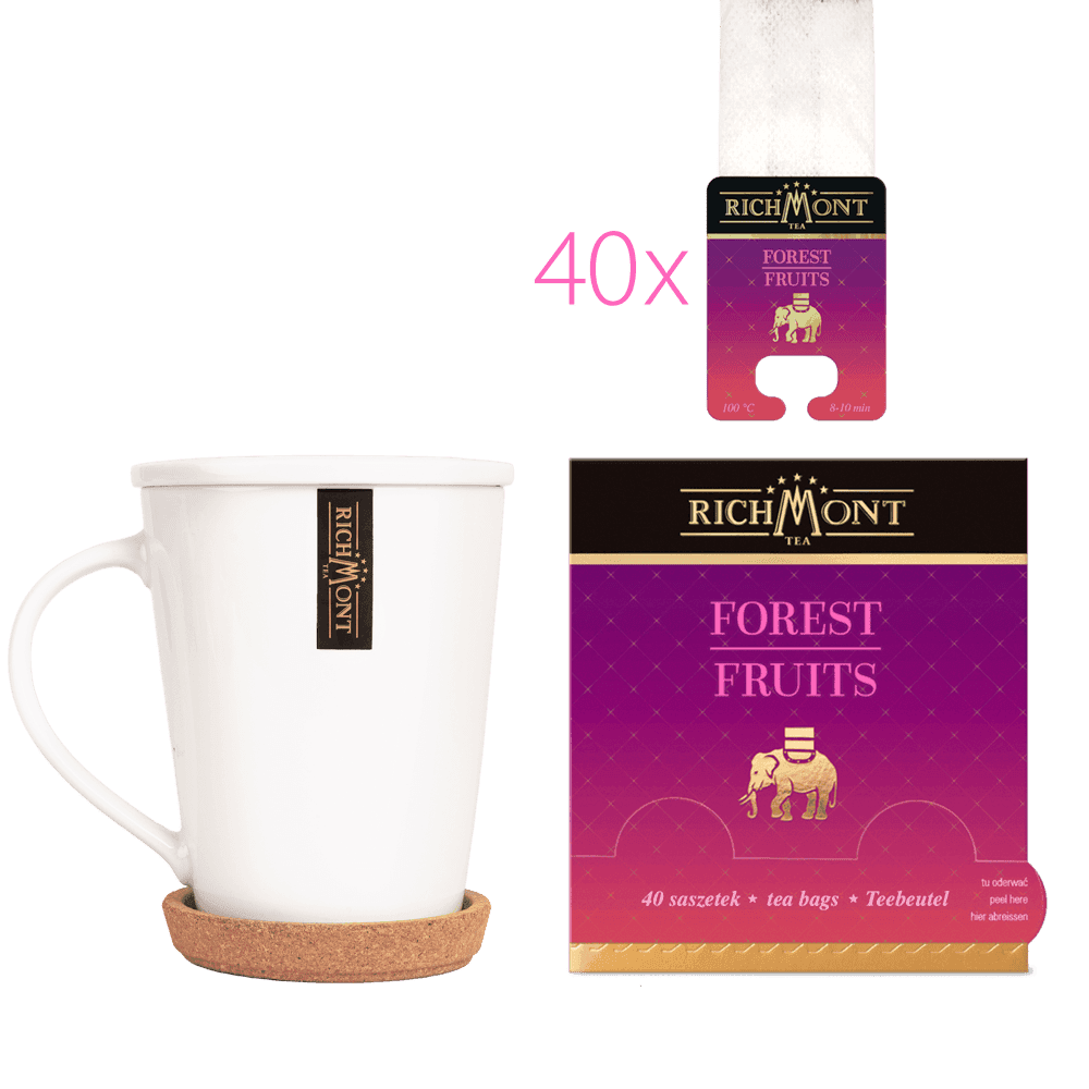 Herbatka Richmont Forest Fruits 40 Saszetek z Zestawem do Celebracji Herbaty Richmont