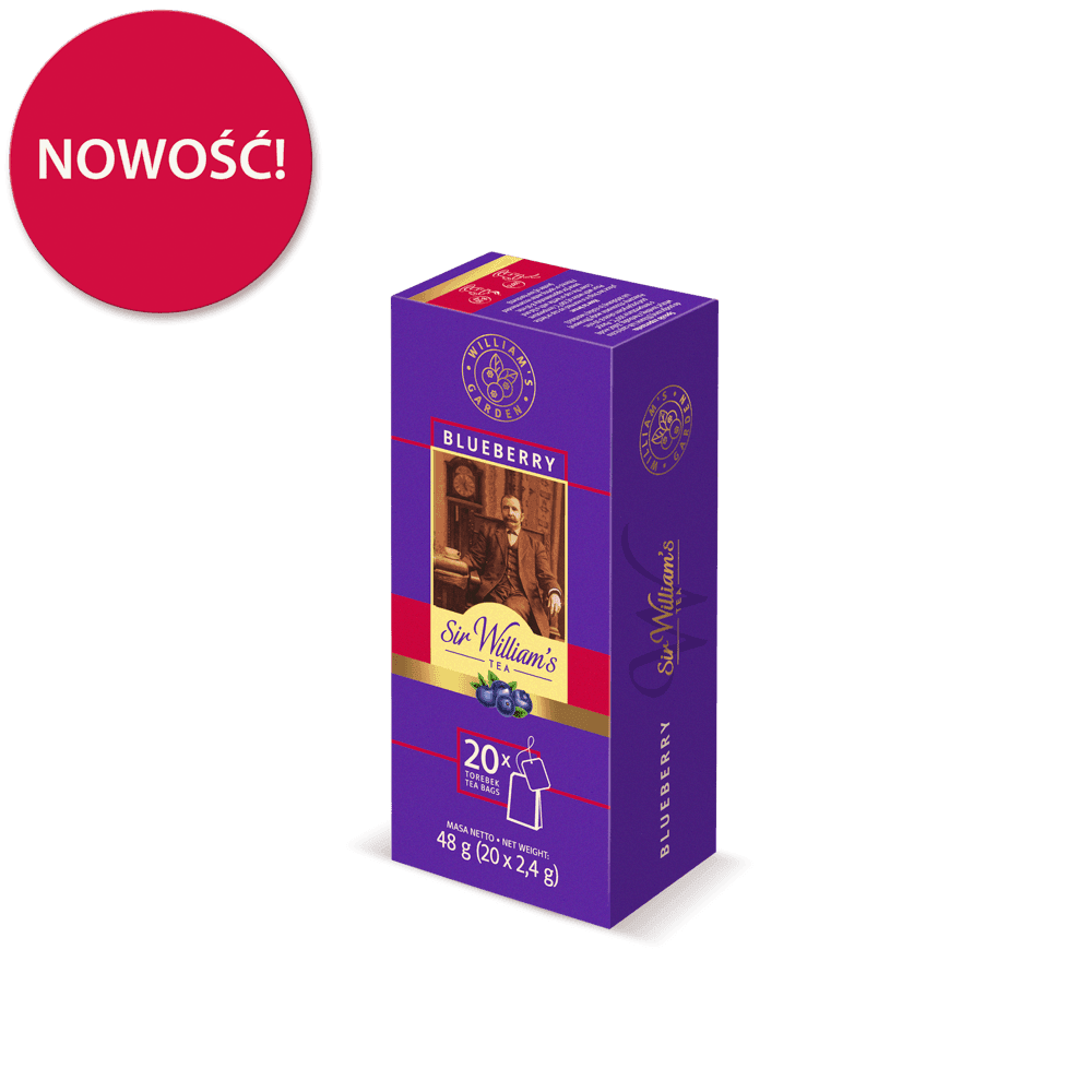 Pakiet 6x Owocowo-Ziołowa Herbatka Sir William's Tea Blueberry 20 Saszetek