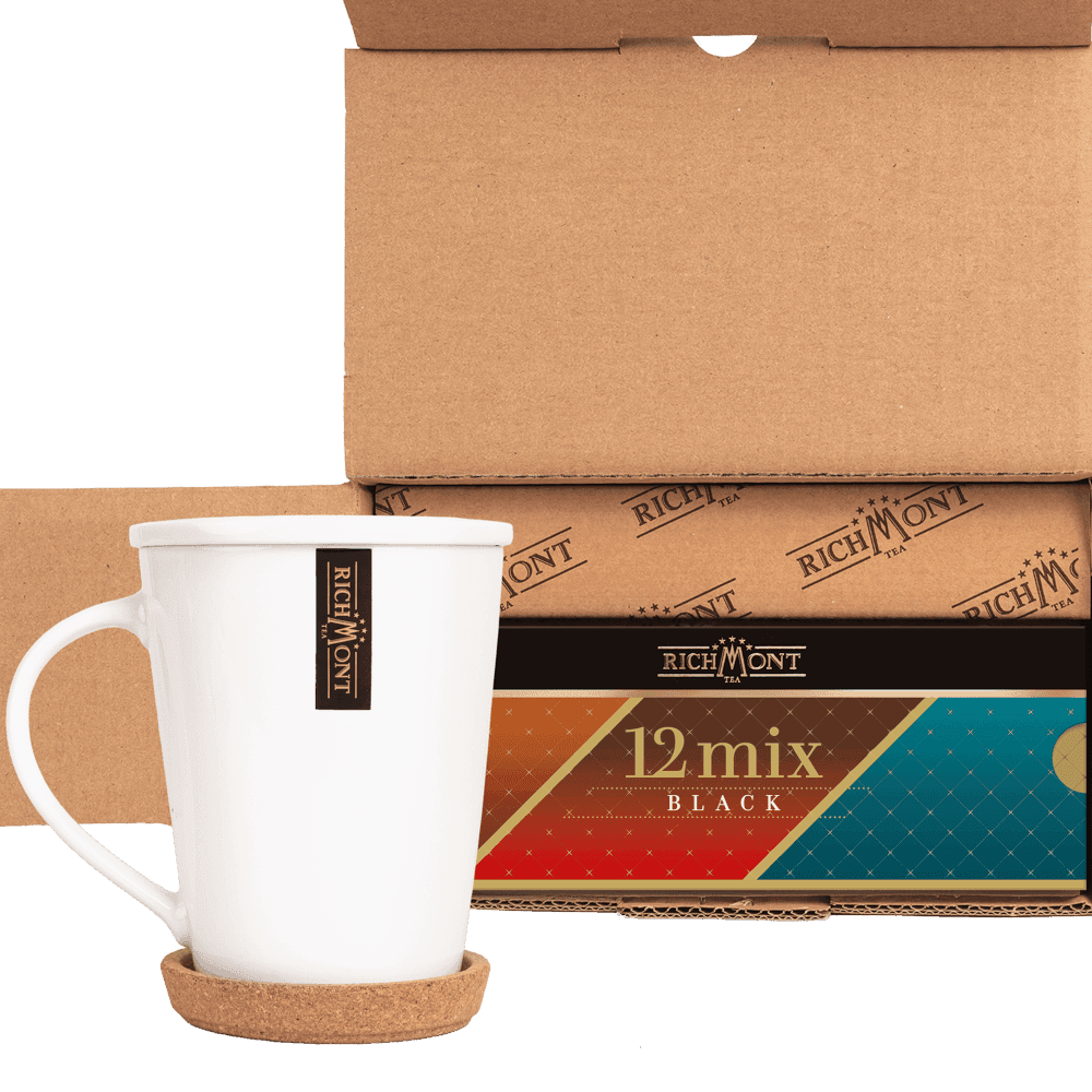 Herbata Richmont Mix Czarnych Herbat 12 Saszetek z Zestawem do Celebracji Herbaty Richmont