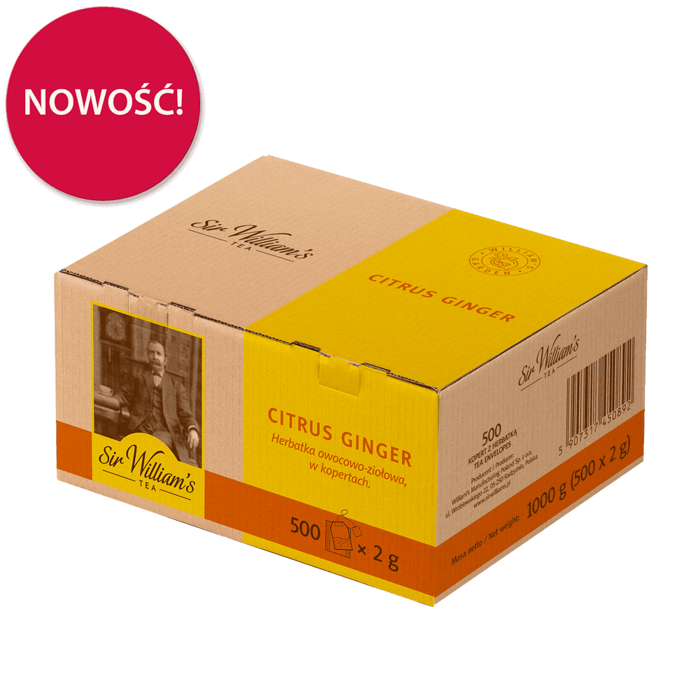 Owocowo-ziołowa Herbata Sir William's Tea Citrus Ginger 500 Saszetek
